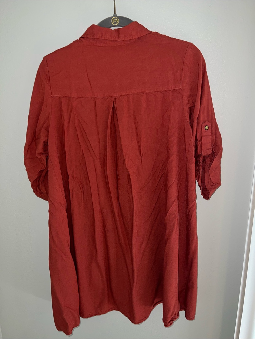 Speed Control Button-Front Dress in Rust - Picture 3 of 3